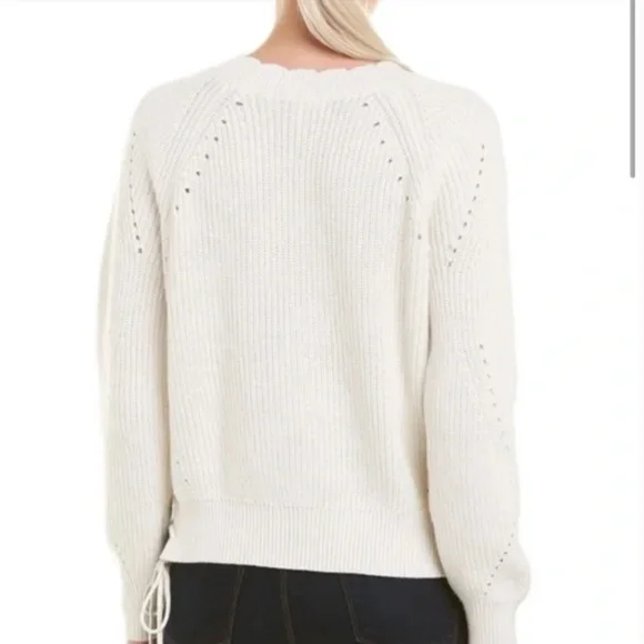 Joie  Adanya Porcelain Side Tie Cashmere Blend Sweater, XXS, GD1102 - Picture 2 of 5